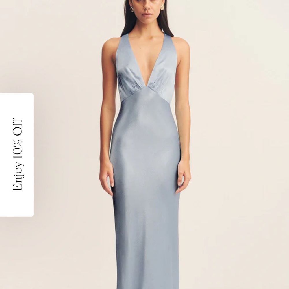 Shona Joy La Lune Plunged Cross Back Maxi Dress - Powder Blue